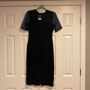 NWT Top Shop black embroidery and blue tulle dress: size 6